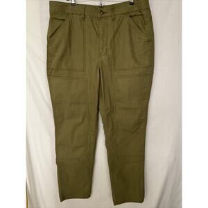 REI Co-Op Pants Womens Size 16 Double Knee Canvas Olive Green Chore Hiking Camp
